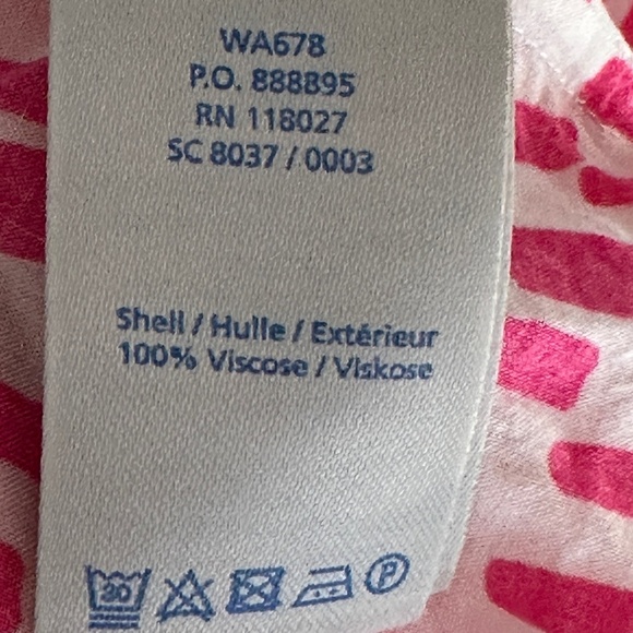 Boden Pink and White Viscose Gauzy Lightweight Tunic Blouse Sizre 4P Petite - Picture 3 of 5